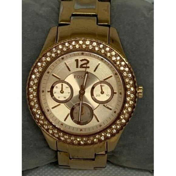 Fossil ES3590 Stella Women's Gold Stainless Steel Analog Dial Quartz Watch C877 - Picture 1 of 9